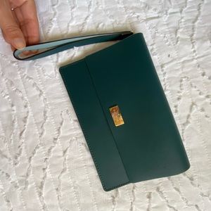 Kate Spade dark teal wallet clutch